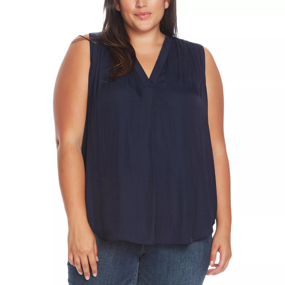 Plus Size V-Neck Sleeveless Blouse