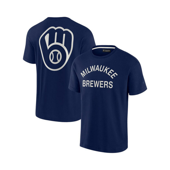 Men's and Women's Navy Milwaukee Brewers Super Soft Short Sleeve T-shirt