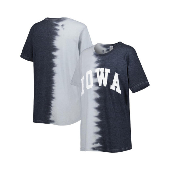 Women's Black Iowa Hawkeyes Find Your Groove Split-Dye T-shirt