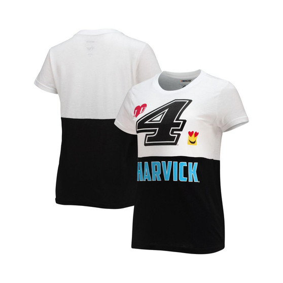 Women's White, Black Kevin Harvick Double Team T-shirt
