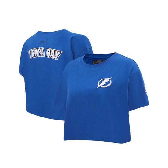 Women's Blue Tampa Bay Lightning Classic Boxy Cropped T-shirt