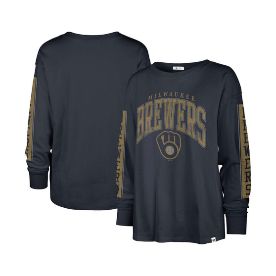 Women's Navy Milwaukee Brewers Statement Long Sleeve T-shirt
