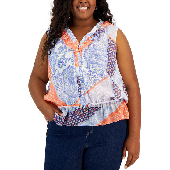Plus Size Ruffled Peplum Top