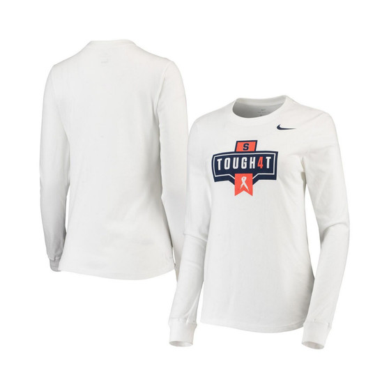 Women's White Syracuse Orange Tough4T Performance Long Sleeve T-shirt
