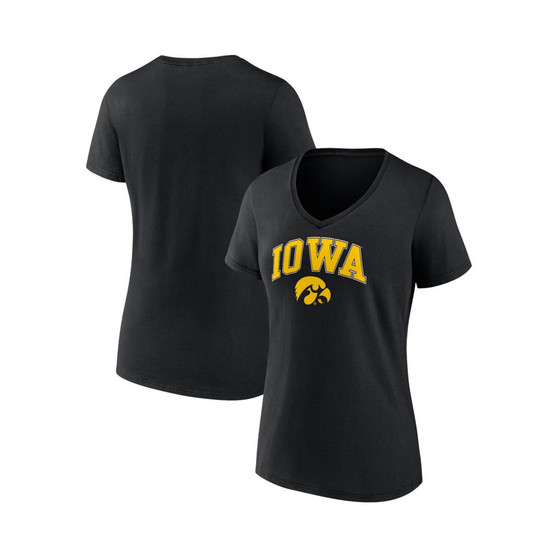 Women's Branded Black Iowa Hawkeyes Evergreen Campus V-Neck T-shirt