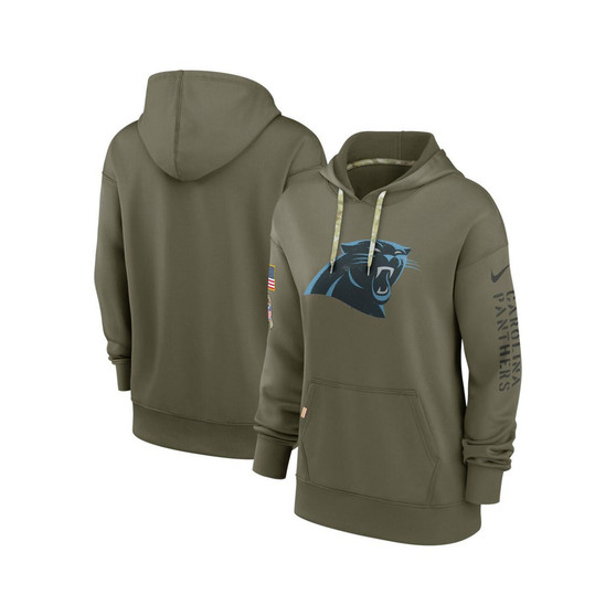 Women's Olive Carolina Panthers 2022 Salute To Service Performance Pullover Hoodie