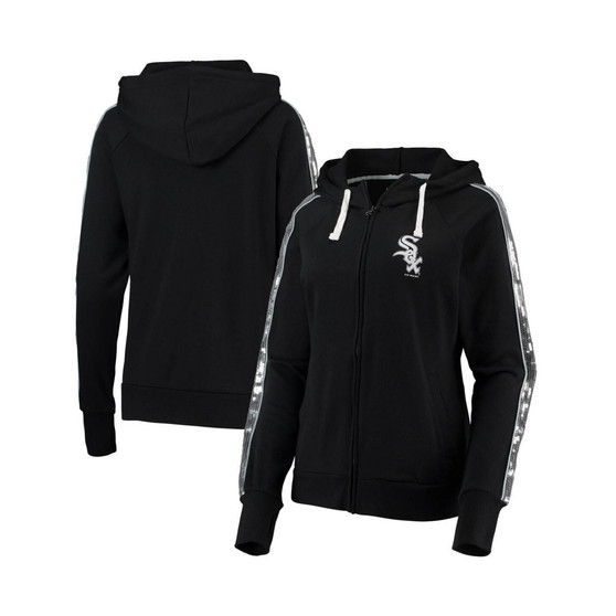 Women's Black Chicago White Sox Game Changer Raglan Full-Zip Hoodie