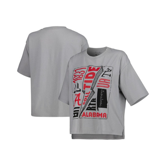 Women's Silver Alabama Crimson Tide Rock and Roll School of Rock T-shirt