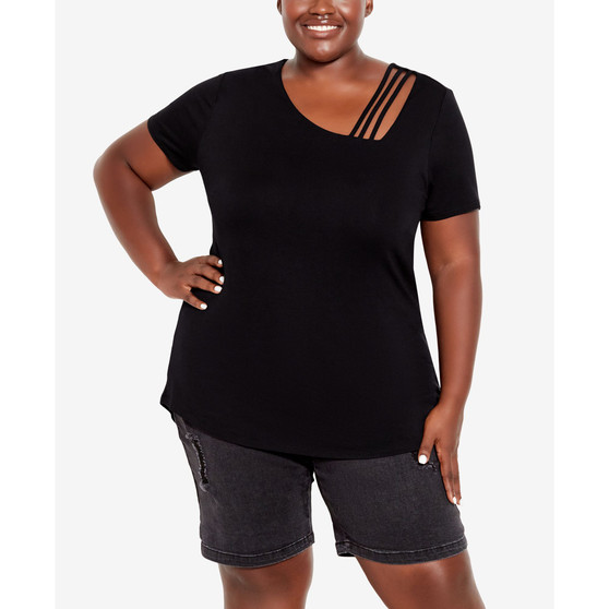 Plus Size V Cut Out Top