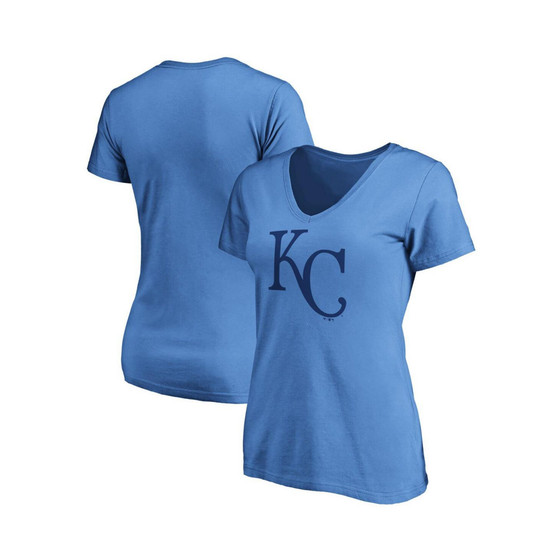 Women's Branded Light Blue Kansas City Royals Core Official Logo V-Neck T-shirt