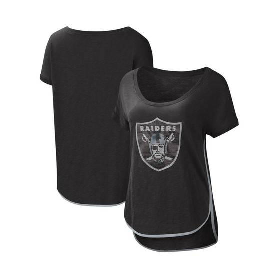 Women's Black Las Vegas Raiders Rookie Scoop Neck T-shirt