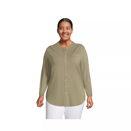 Women's Plus Size Long Sleeve Jersey A-line Tunic