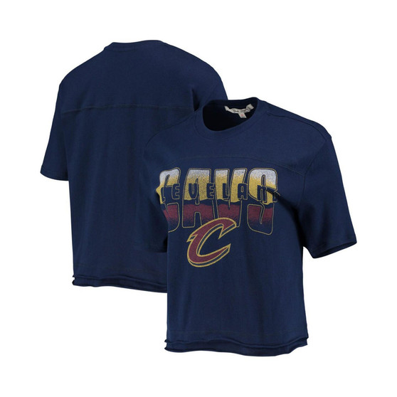 Women's Navy Cleveland Cavaliers Gradient Crop Top