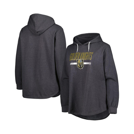Women's Heather Charcoal Vegas Golden Knights Plus Size Fleece Pullover Hoodie