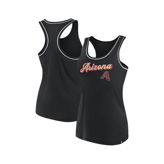 Women's Branded Black Arizona Diamondbacks Wordmark Logo Racerback Tank Top