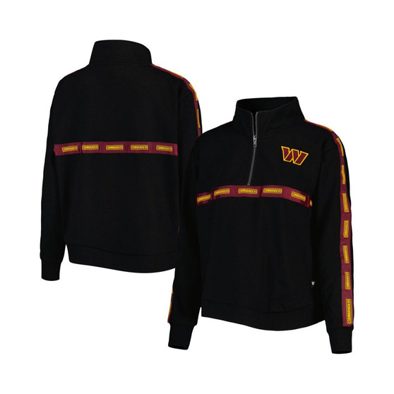 Women's Black Washington Commanders Quarter-Zip Top