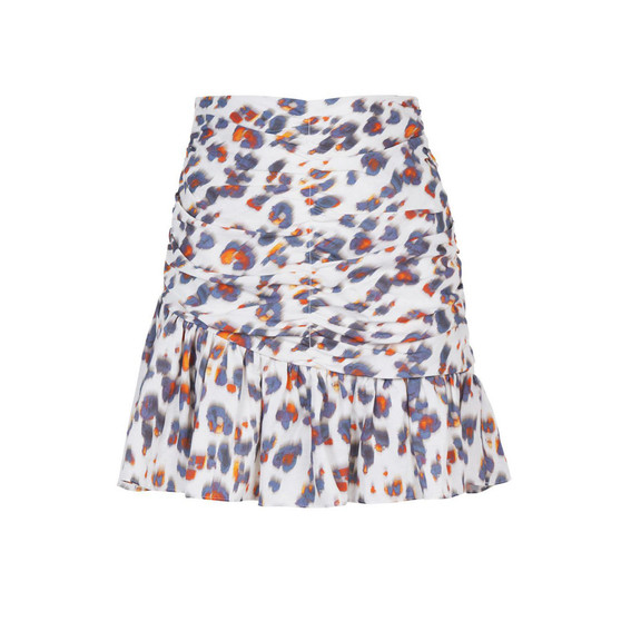 Women's Leopard Print Draped Mini Skirt