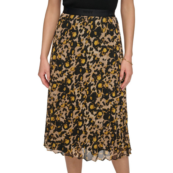Women's Pull-On Elastic-Waist Pleated Midi Skirt