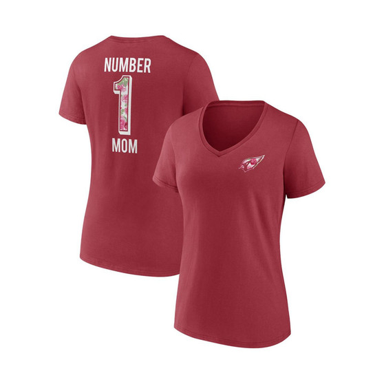 Women's Branded Cardinal Arizona Cardinals Team Mother's Day V-Neck T-shirt