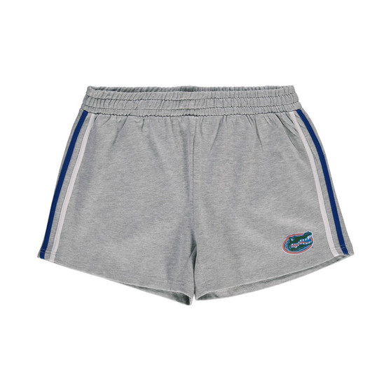 Women's Heathered Gray Florida Gators Plus Size 2-Stripes Shorts