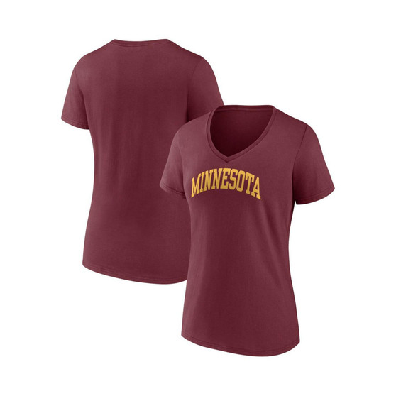 Women's Branded Maroon Minnesota Golden Gophers Basic Arch V-Neck T-shirt