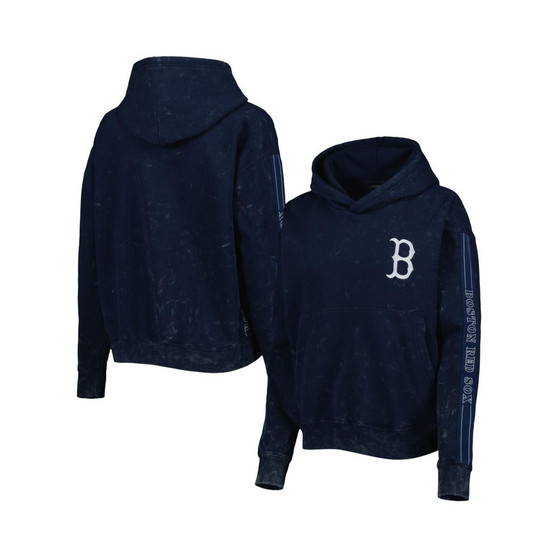 Women's Navy Boston Red Sox Marble Pullover Hoodie