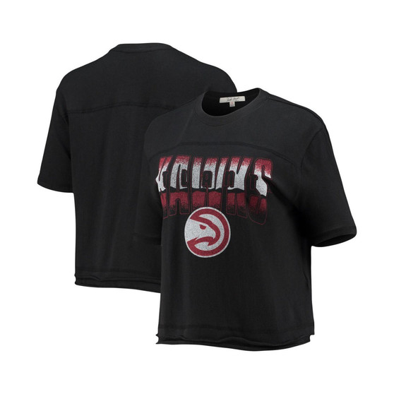 Women's Black Atlanta Hawks Gradient Crop Top