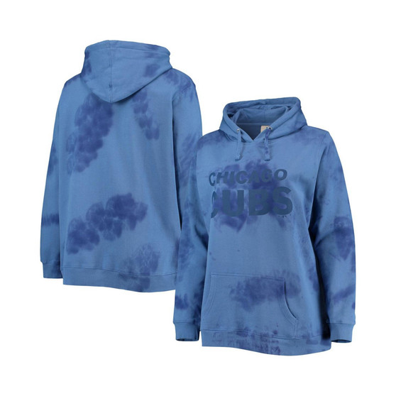 Women's Royal Chicago Cubs Plus Size Cloud Pullover Hoodie