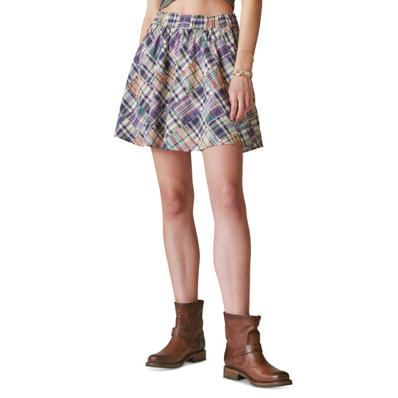Women's Cotton Pull-On Patchwork Mini Skirt