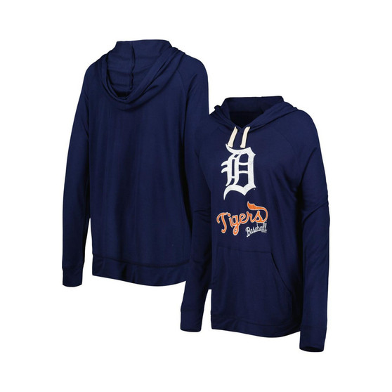 Women's Navy Detroit Tigers Pre-Game Raglan Pullover Hoodie