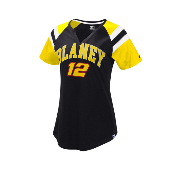 Women's Black, Yellow Ryan Blaney Game On Notch V-Neck T-shirt