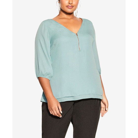 Trendy Plus Size Sexy Fling Elbow Sleeve Top