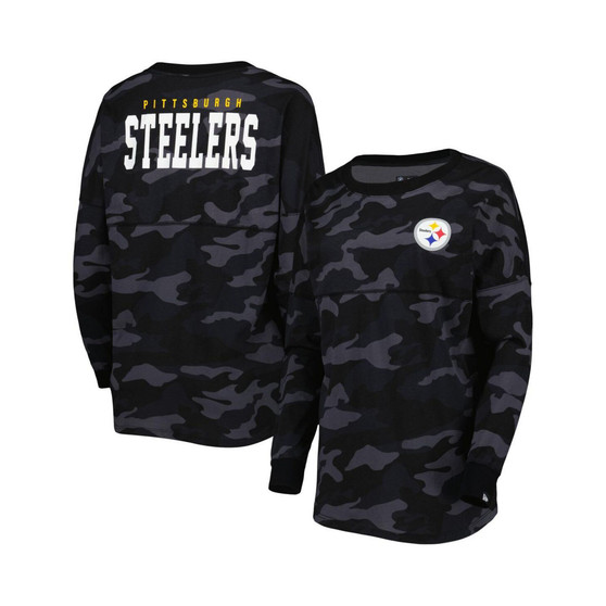 Women's Black Pittsburgh Steelers Camo Long Sleeve T-shirt