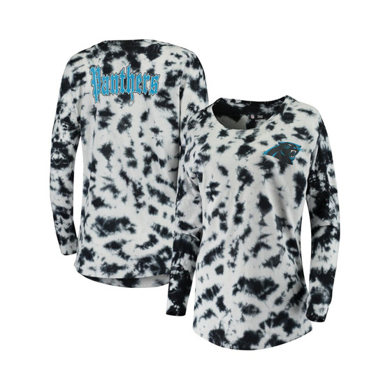 Women's Black Carolina Panthers Tie-Dye Long Sleeve T-shirt