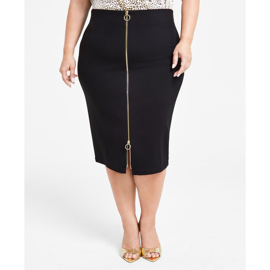 Plus Size Zip-Front Pencil Skirt, Created for Macy's
