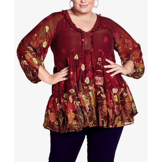 Plus Size Angelina Print Tunic Top