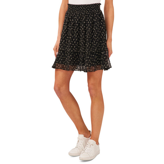 Women's Smocked-Waist Pull-On Ruffled Miniskirt