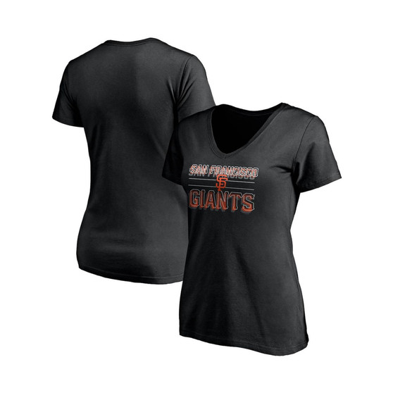Women's Branded Black San Francisco Giants Compulsion to Win V-Neck T-shirt