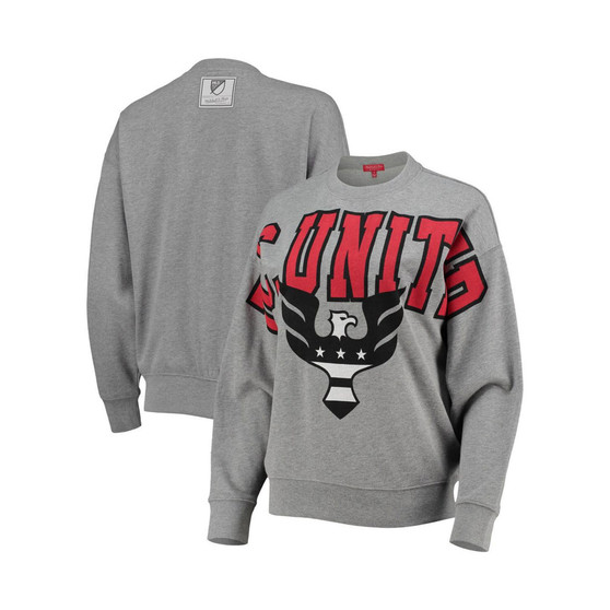 Women's Heathered Gray D.C. United Logo Fleece Pullover Sweatshirt