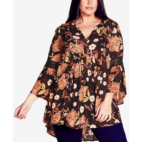 Plus Size Allegra Ruffle Tunic Top