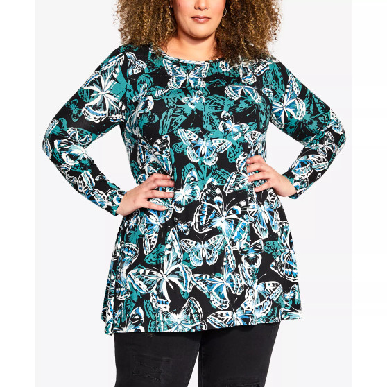Plus Size Casey Smock Print Tunic Top