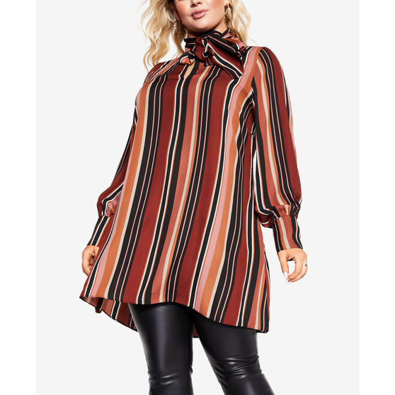 Trendy Plus Size Bold Stripe Tunic Top