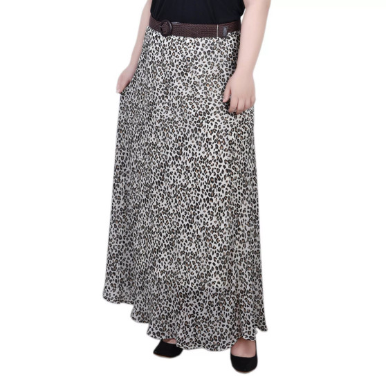 Plus Size Chiffon Maxi Skirt