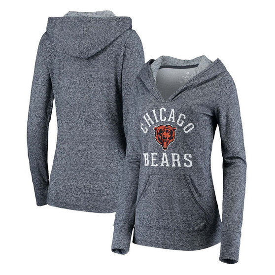 Women's Navy Chicago Bears Doubleface Slub Pullover Hoodie