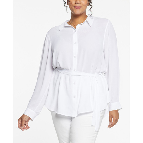 Plus Size Belted Blouse