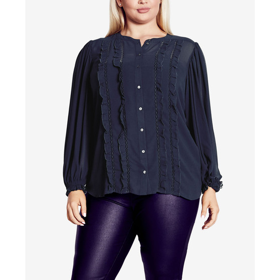 Plus Size Amalia Button Front Blouse Top