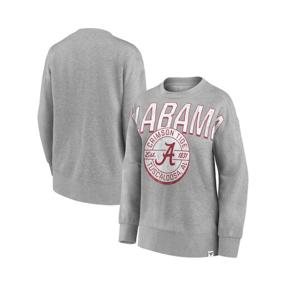 Women's Branded Heathered Gray Alabama Crimson Tide Jump Distribution Pullover Sweatshirt