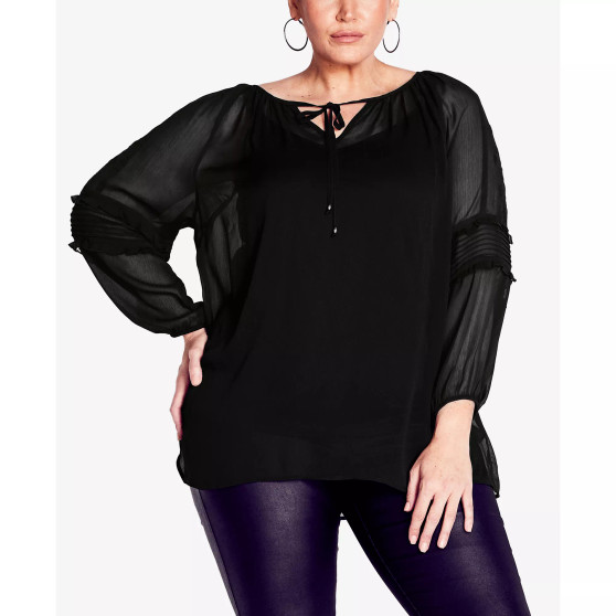 Plus Size Romantic V-neck Blouse Top