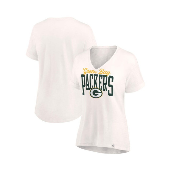 Women's Branded Oatmeal Green Bay Packers Motivating Force V-Neck T-shirt