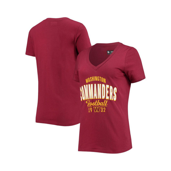 Women's Burgundy Washington Commanders V-Neck T-shirt